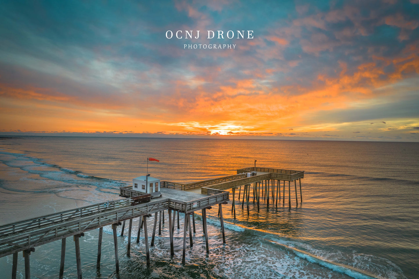 Ocean City NJ fishing pier aerial drone photo | OCNJ Drone
