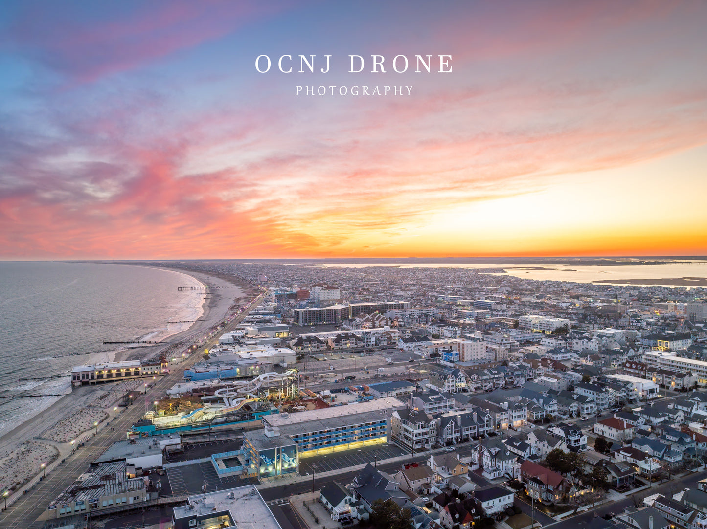 Brown's Donuts twilight aerial drone photo Ocean City NJ | OCNJ Drone