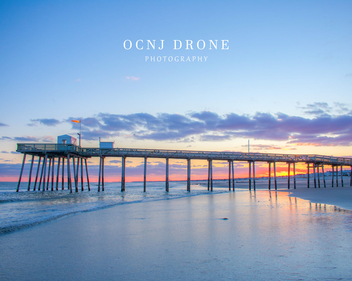 Ocean City NJ fishing pier aerial drone photo | OCNJ Drone