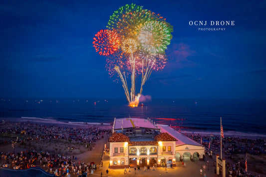 July 4th fireworks aerial drone photo Ocean City NJ | OCNJ Drone